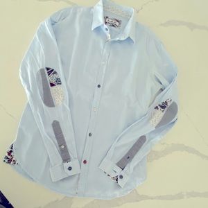 LBK Men’s Blue Dress Shirt from Italy